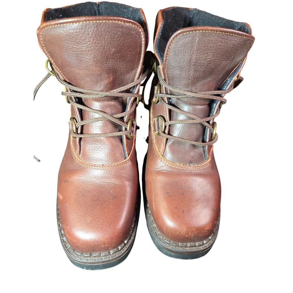 Vintage Sorel Sedona Leather Hiking Work Boots Womens 8M Brown Made Canada